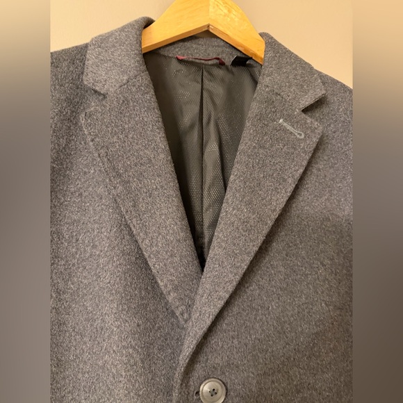 Men’s Pronto Uomo Charcoal Wool Blend Trench Pea Coat Jacket 42R - Picture 3 of 14